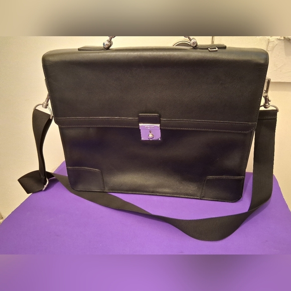Tumi 93231D leather luxury Blsck Mens briefcase